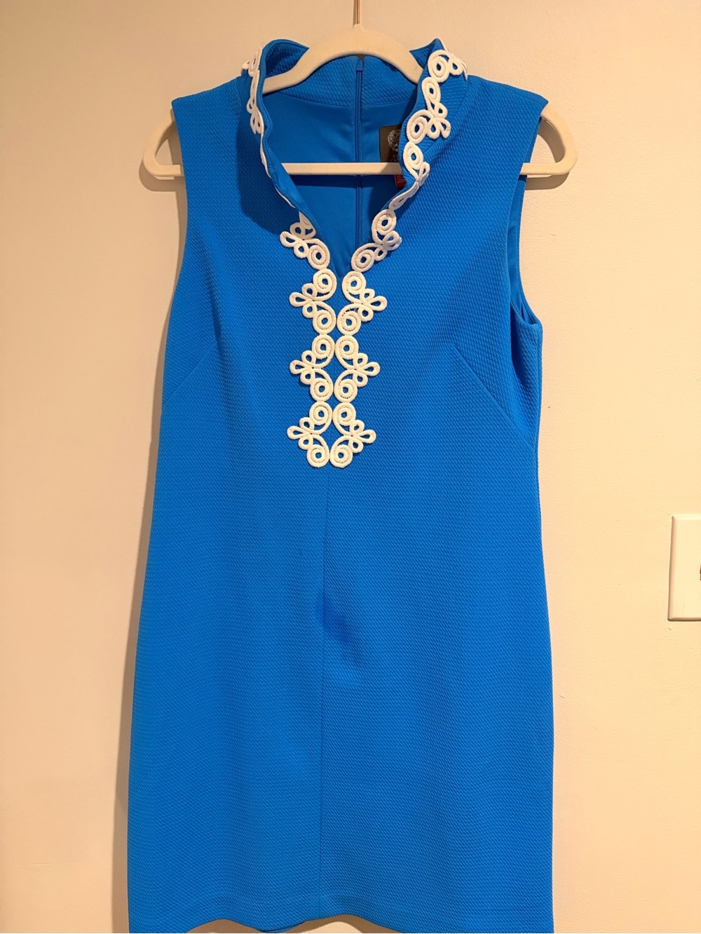 VInce Camuto Blue Shift Dress with White Trim size 10